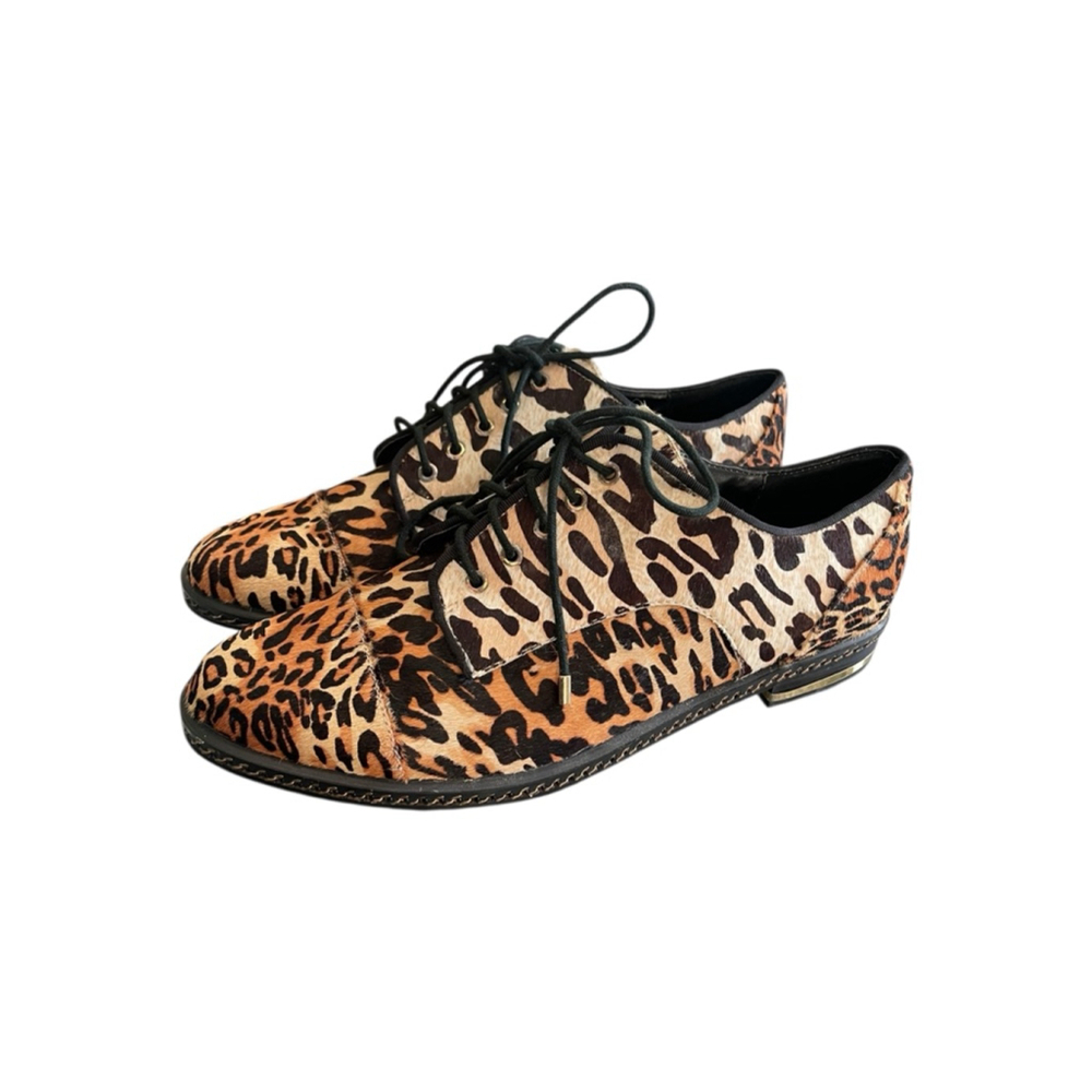 June Ambrose Leopard Haircalf Oxford Shoes Men’s 12 Statement Designer